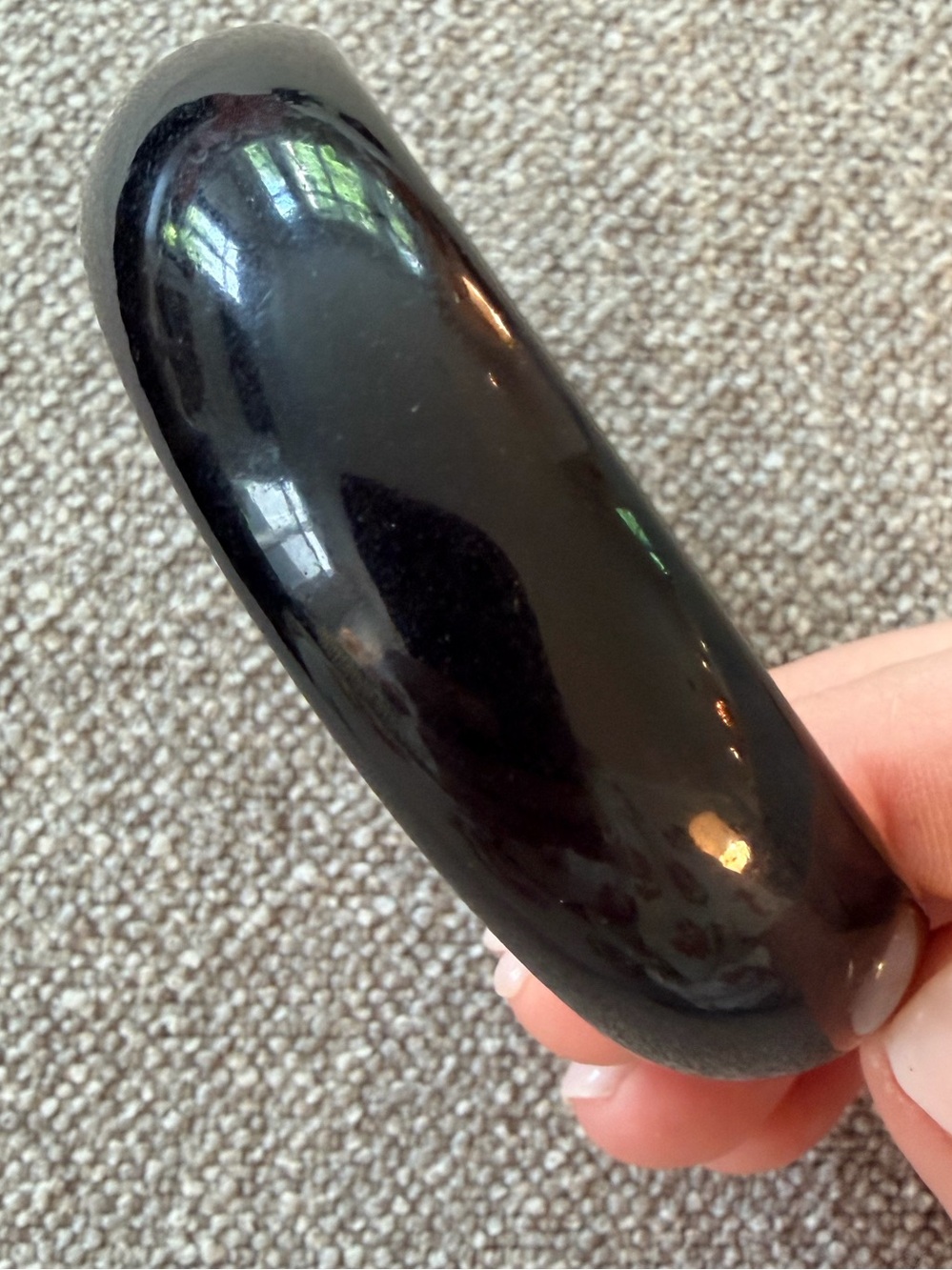 Gorgeous Vintage Chunky Black Bakelite Bangle